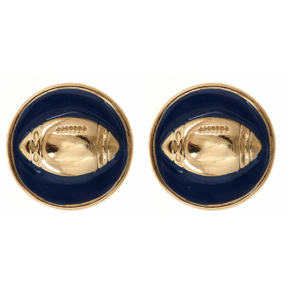 Enamel Football Earrings