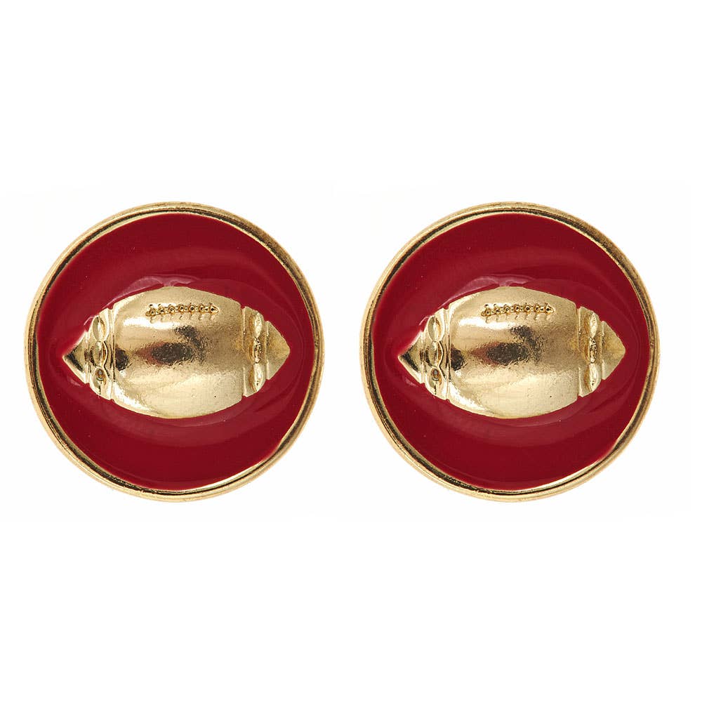 Enamel Football Earrings