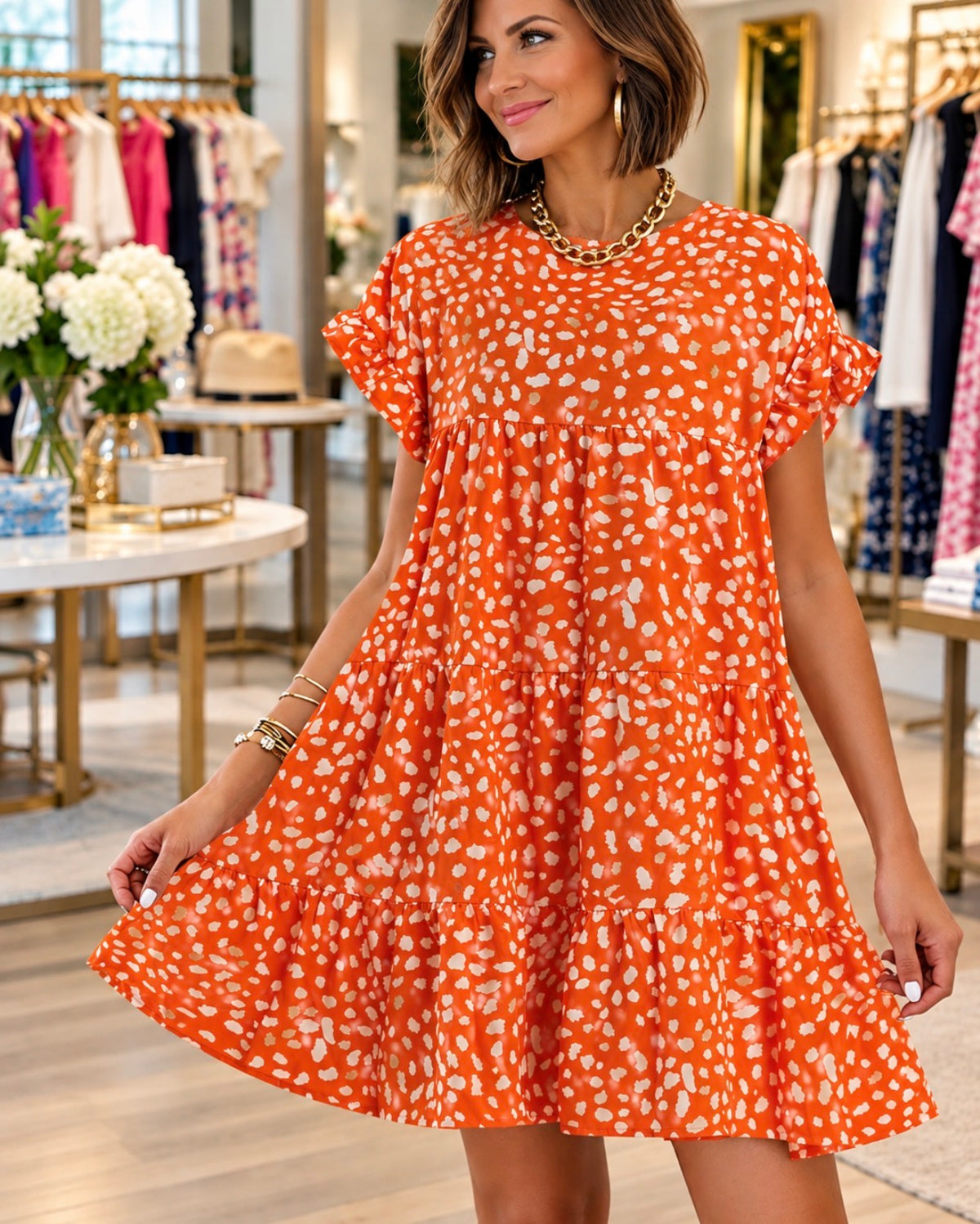 Ruffle Sleeve Dress