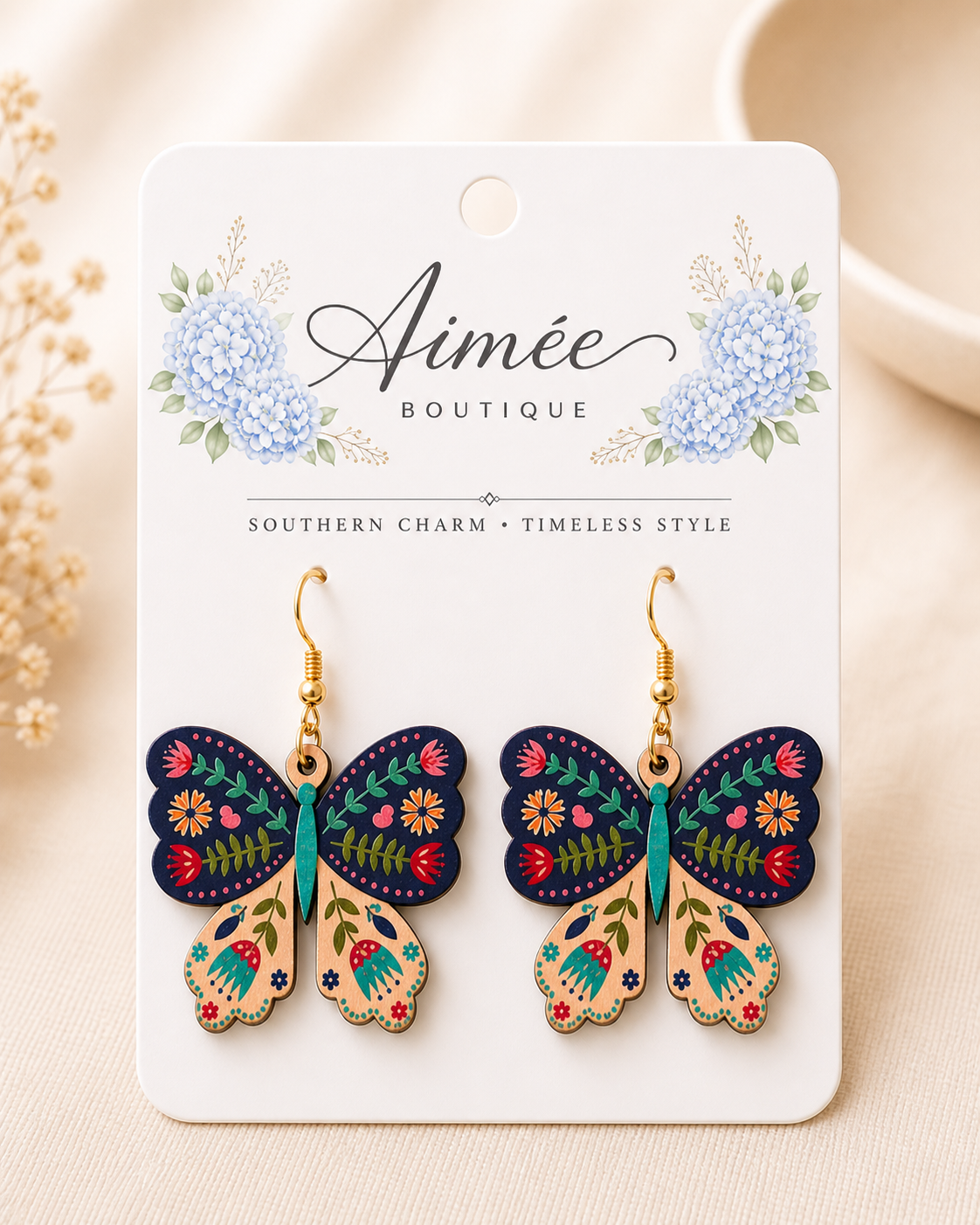 Multicolor Butterfly Earrings