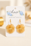 Gold Metal Hanging Flower Earring