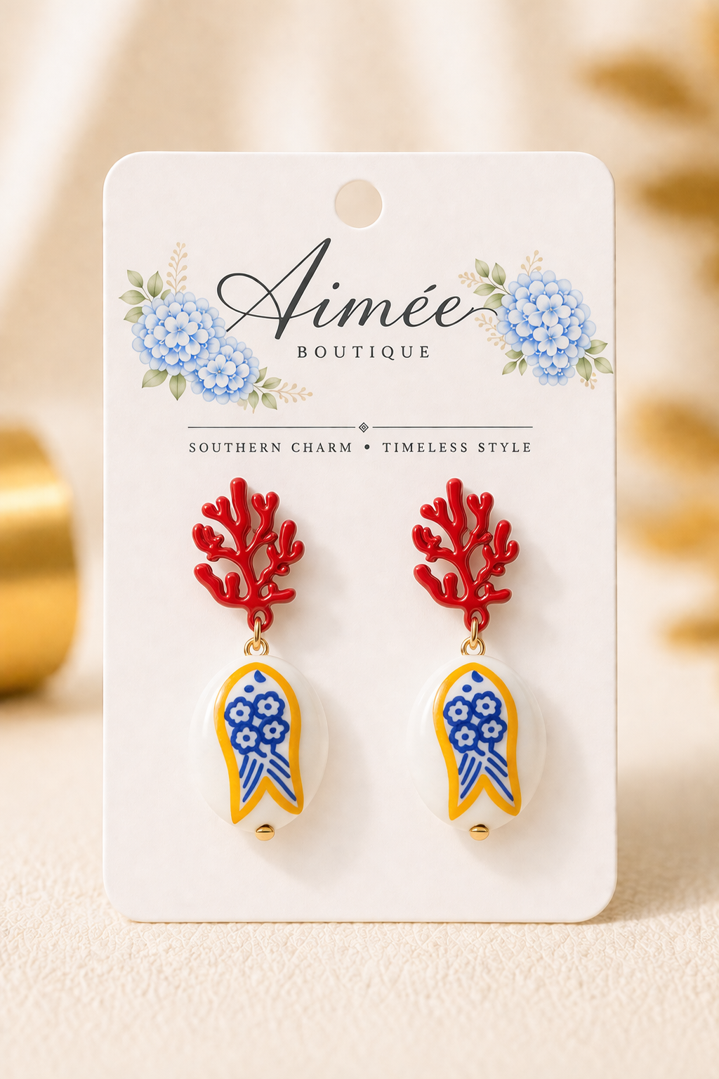 Coral and Fish Earrings