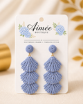 Light Blue Three Tier Earrings