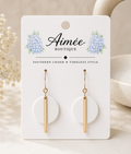 White and Gold Minimalist Earrings