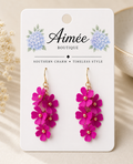 Pink Floral Hanging Earrings