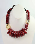 Beaded Garnet Statement Necklace