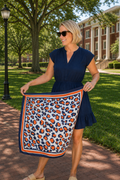 Medium Navy and Orange Scarf
